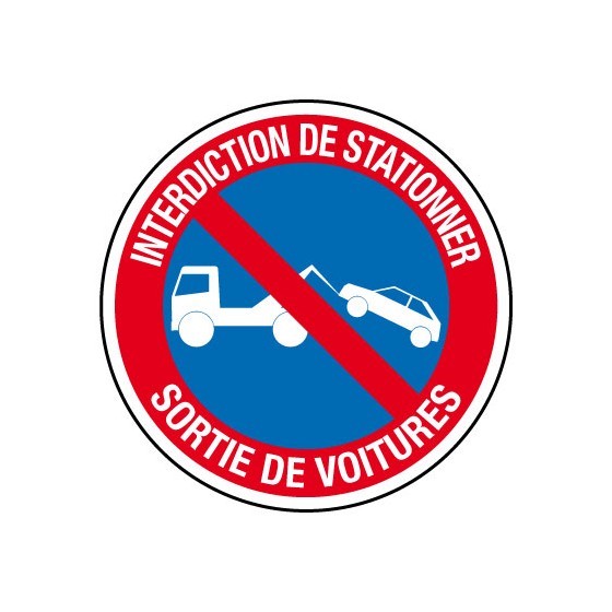 Panneau Interdiction de stationner, sortie de voitures