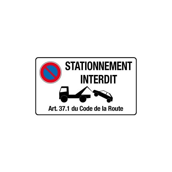 Cartello Parcheggio Vietato Con Simbolo Rimozione Forzata - Alluminio Dibond 3mm, 130 Mm | AUA SIGNALETIQUE