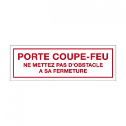 Plaque PVC Porte coupe feu...